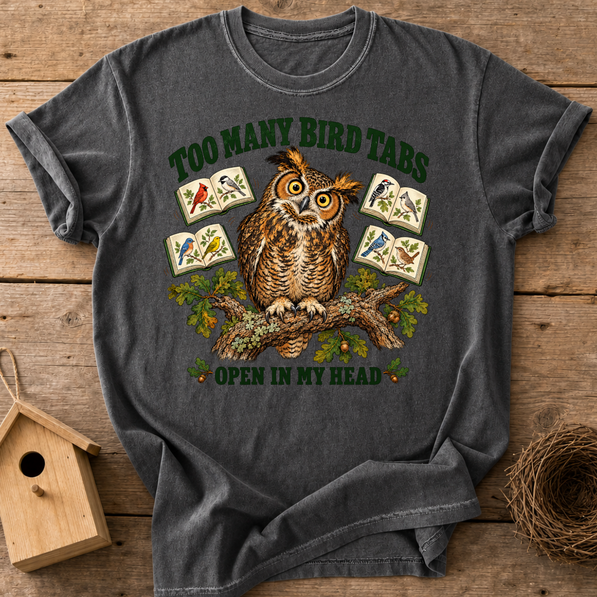 Too Many Bird Tabs T-Shirt