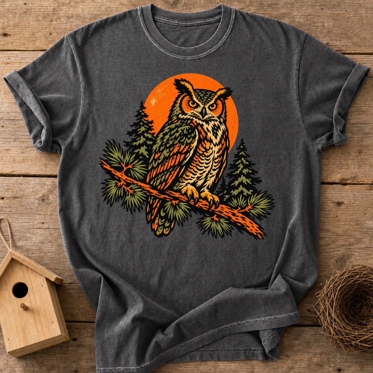 Woodland Sunset Owl T-Shirt