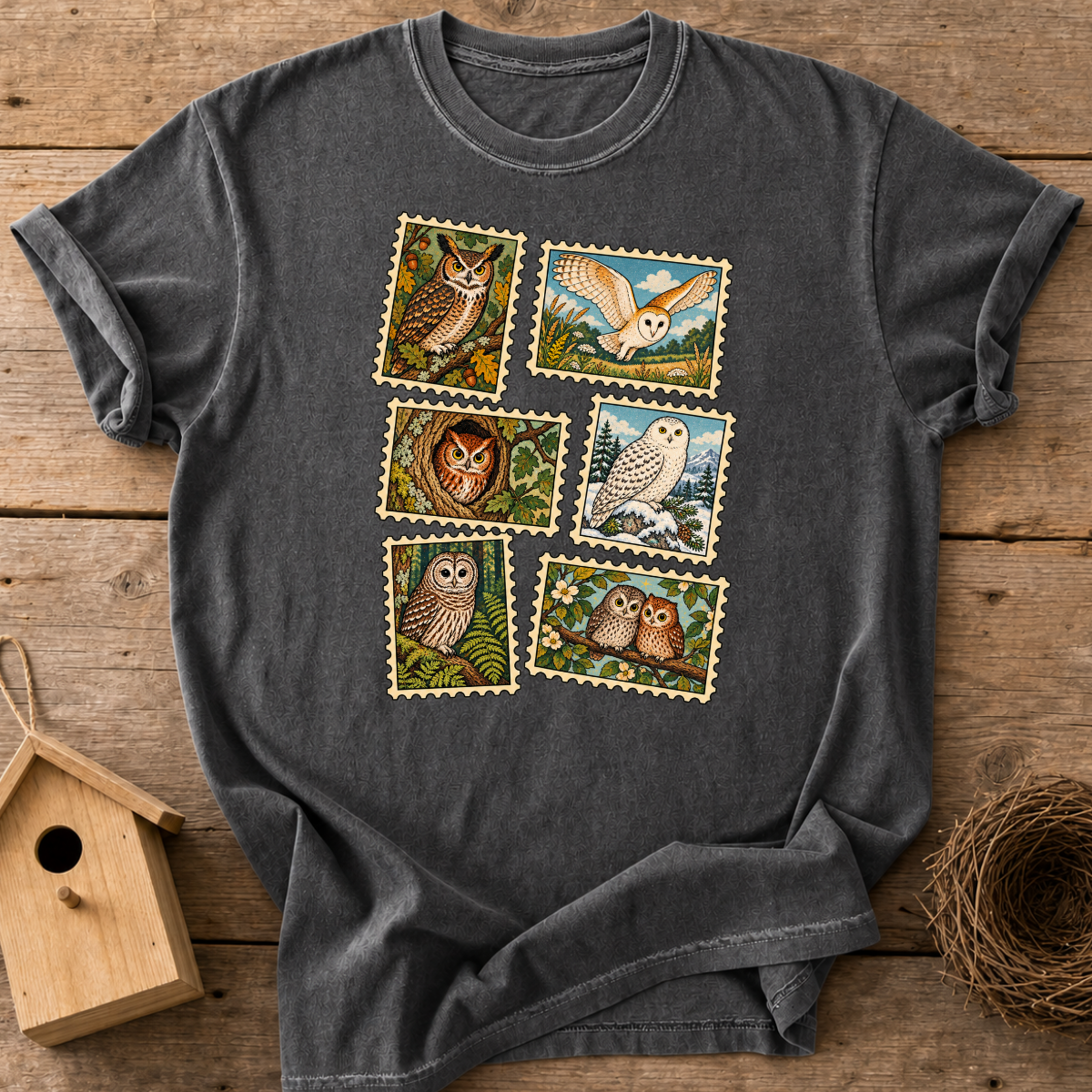 Owl Stamp Collection T-Shirt