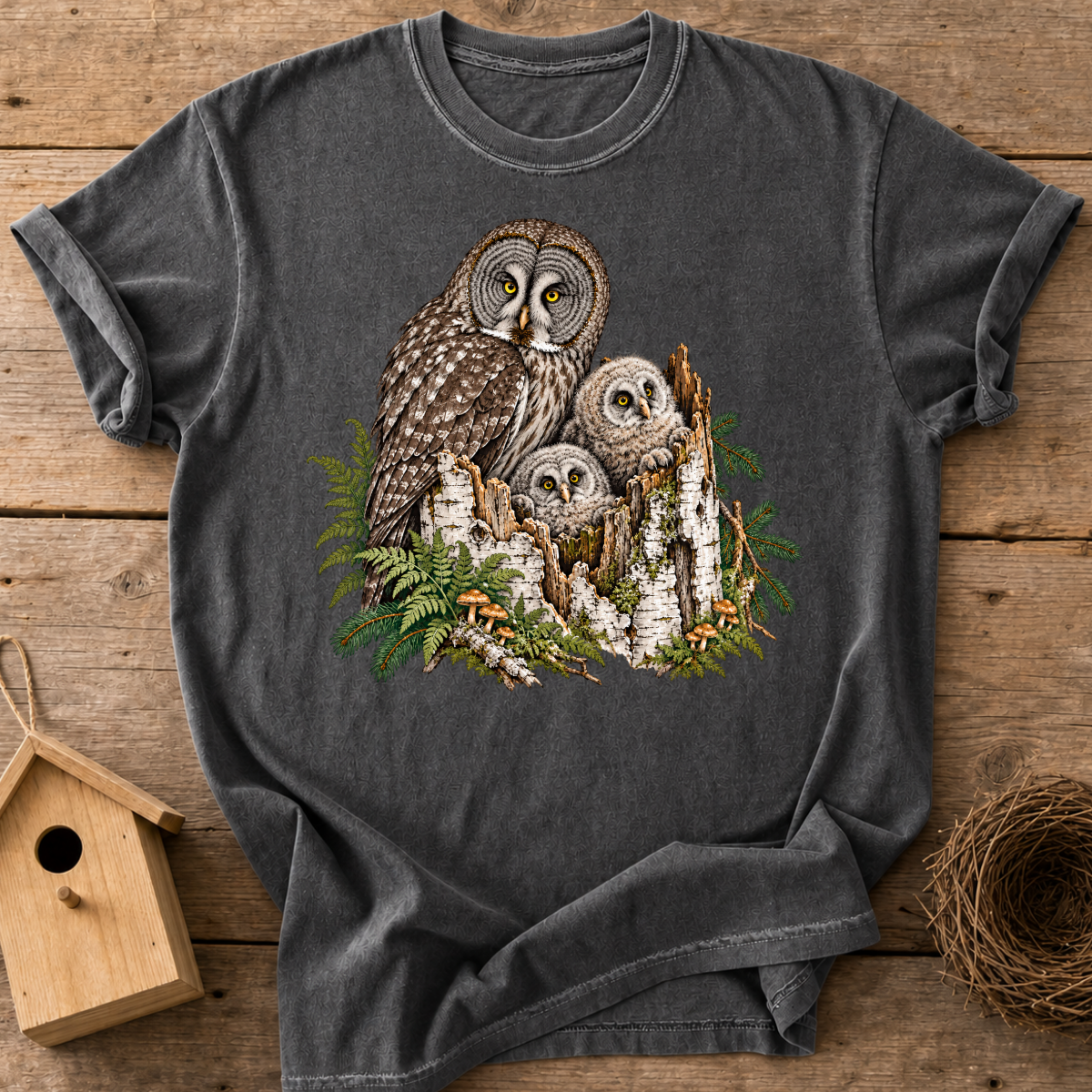 Woodland Owl Family T-Shirt
