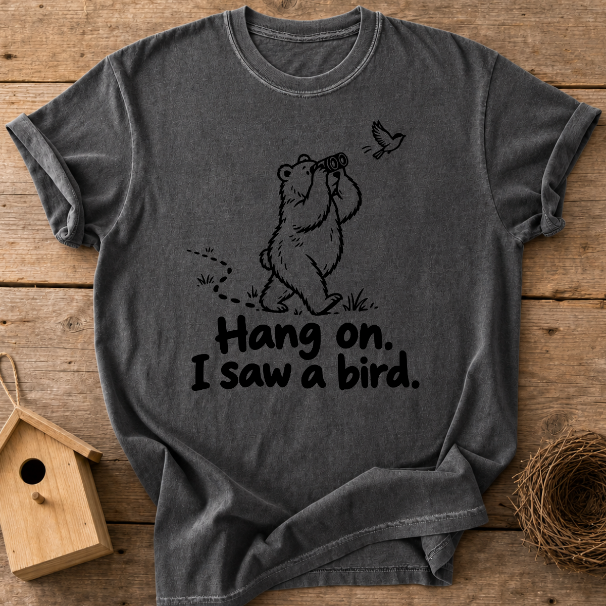 Birdwatching Bear T-Shirt