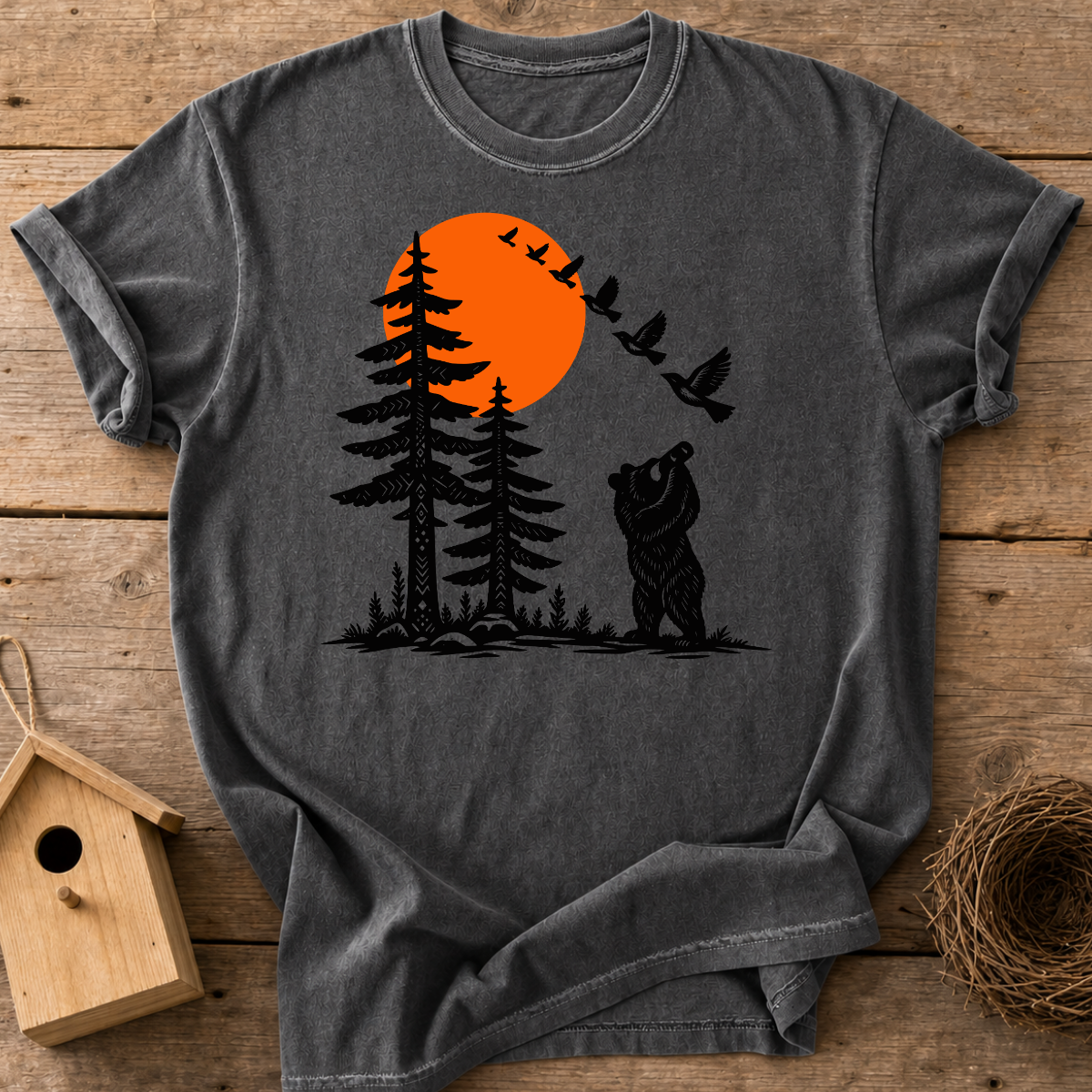 Birdwatching Bear T-Shirt