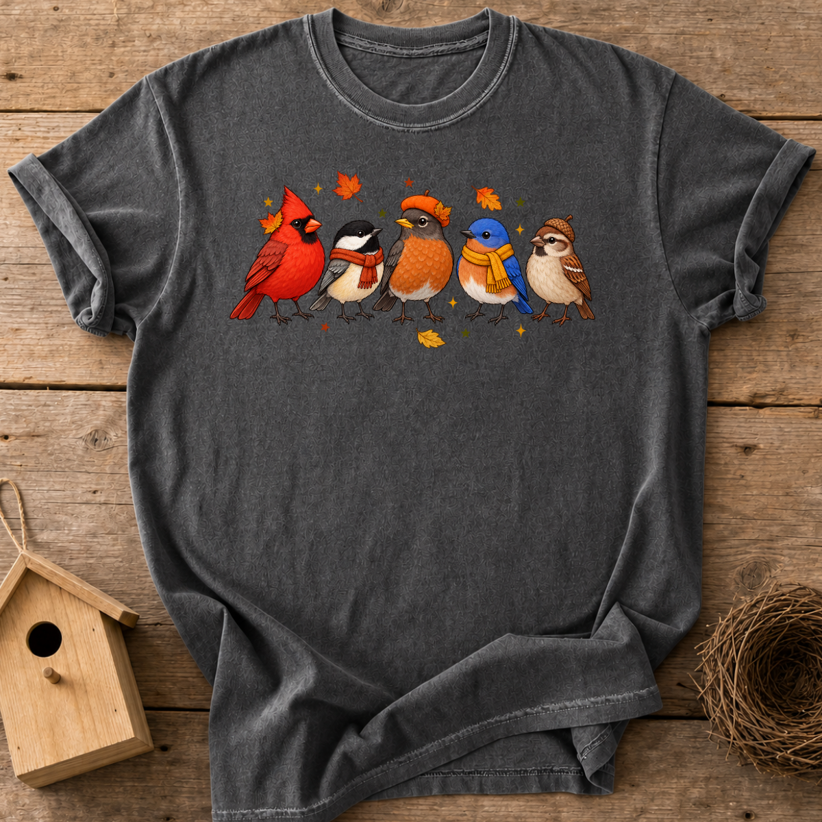 Cozy Autumn Birds T-Shirt