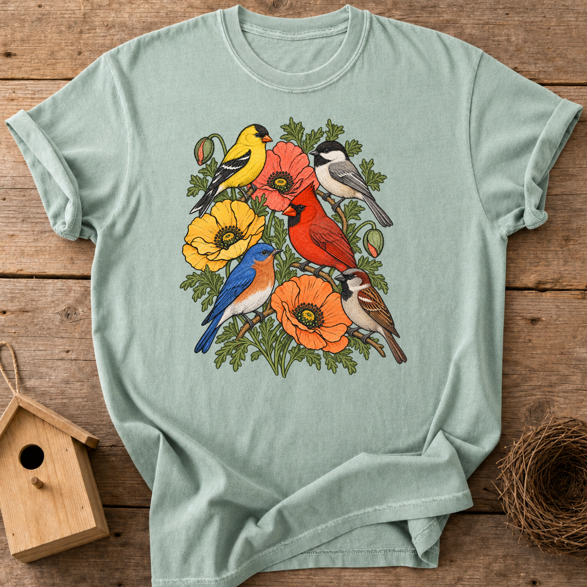 Backyard Birds Wildflowers T-Shirt