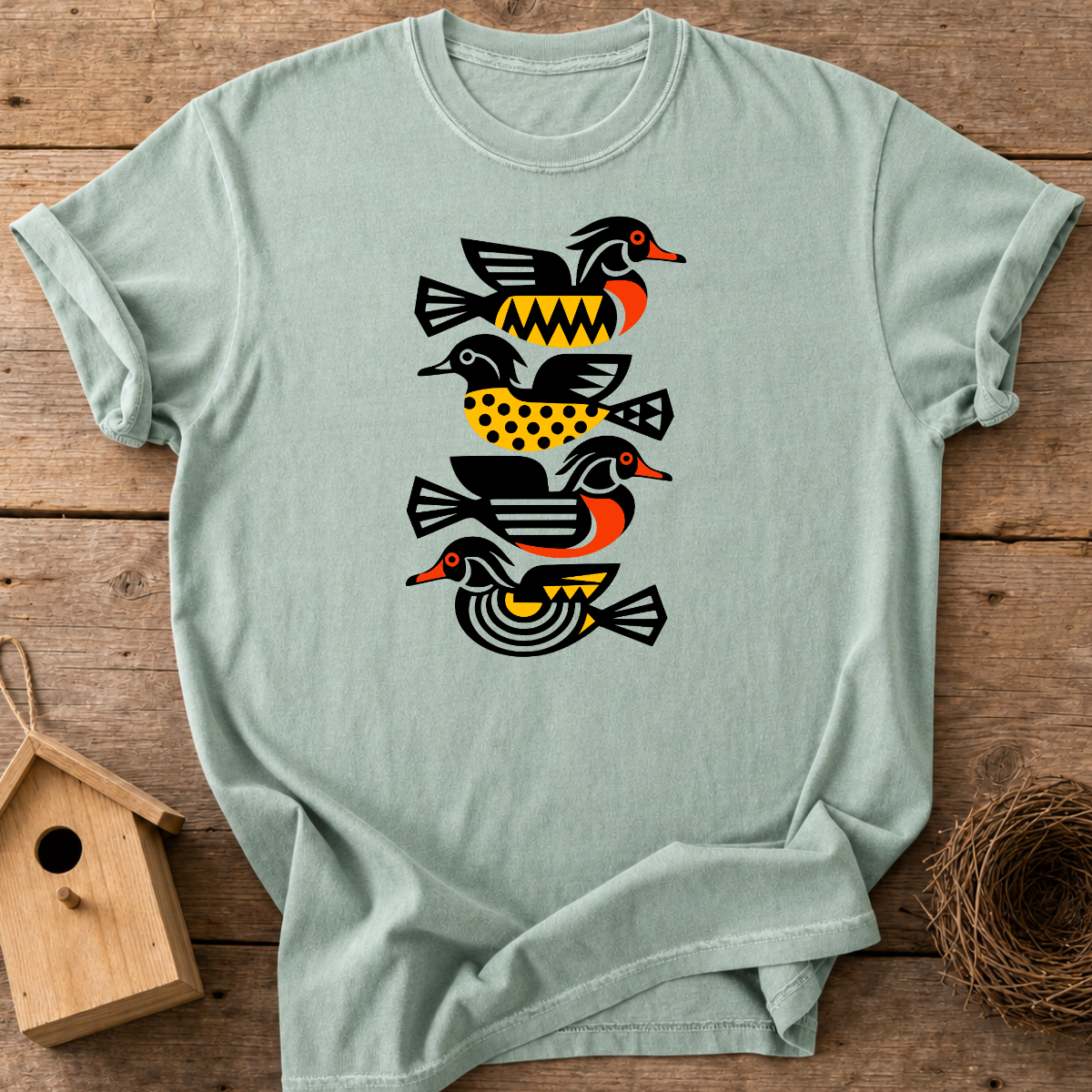 Folk Art Wood Ducks T-Shirt