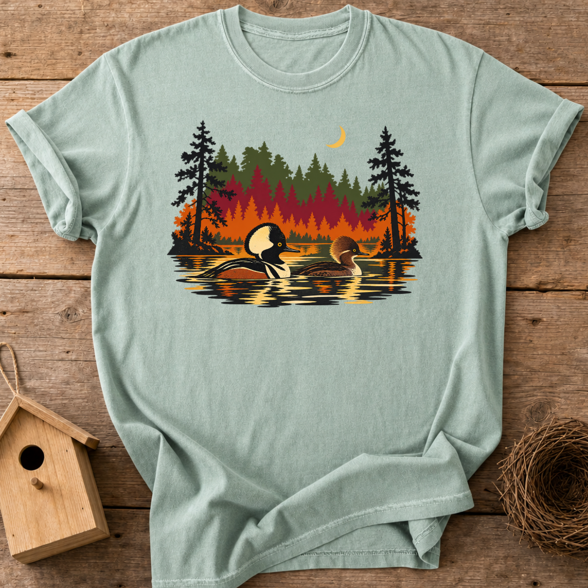 Autumn Merganser Couple T-Shirt