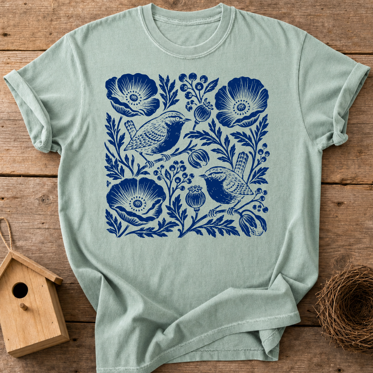Wrens And Poppies T-Shirt