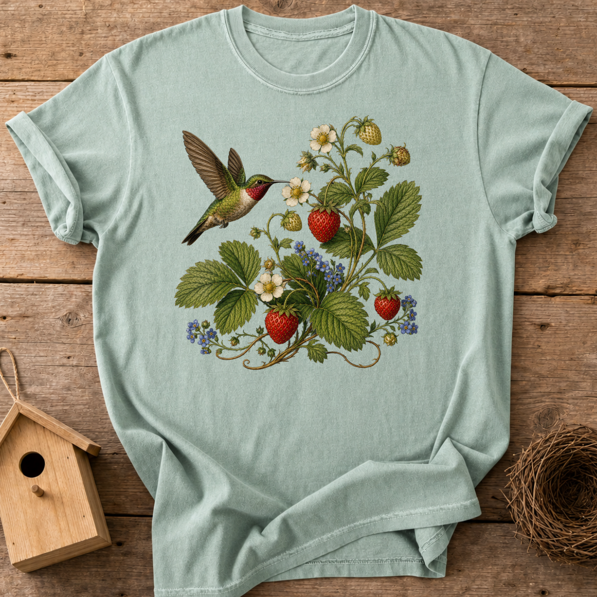 Hummingbird Strawberries T-Shirt