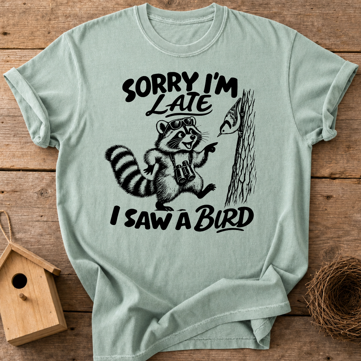 Distracted Raccoon Birder T-Shirt