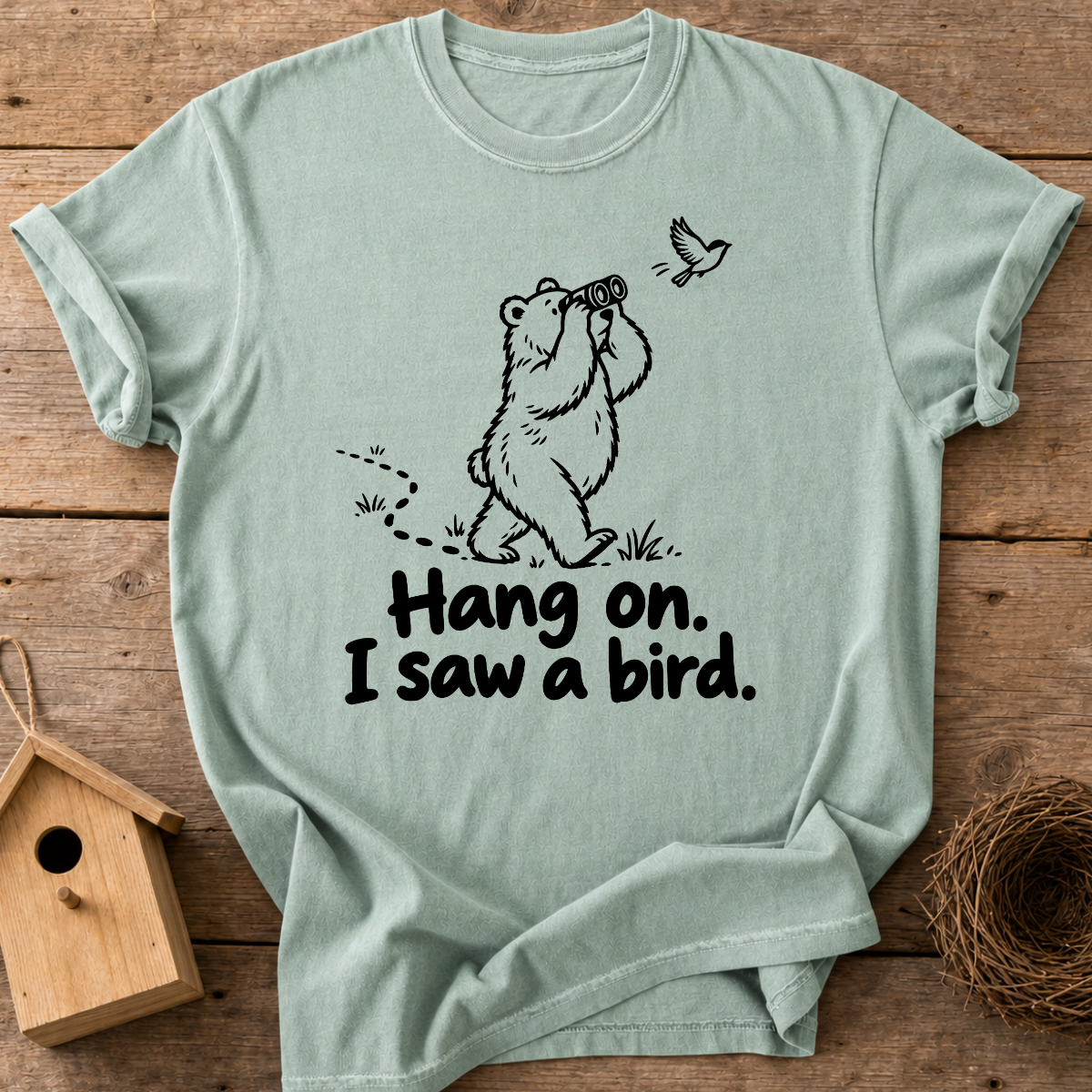 Birdwatching Bear T-Shirt