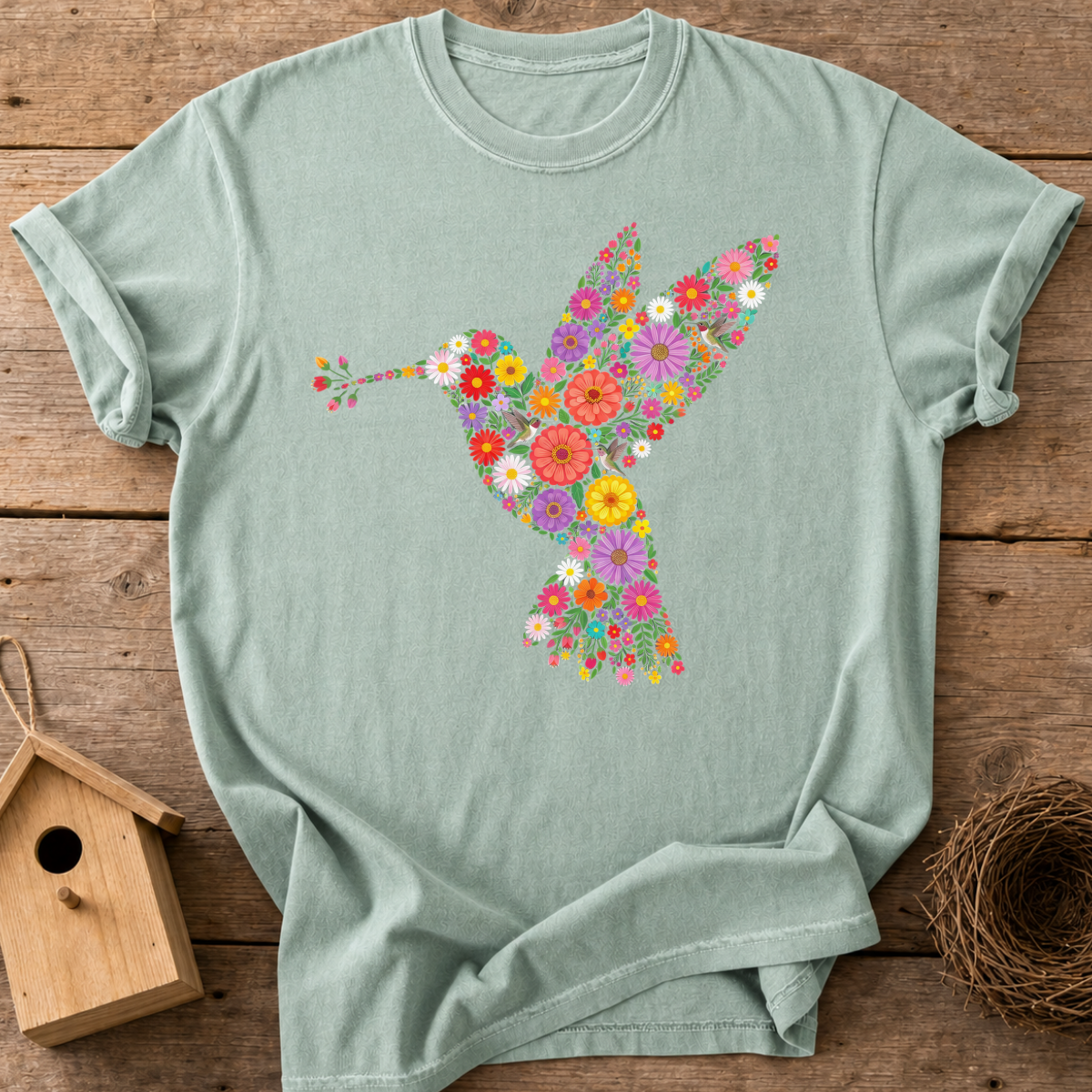 Flower Hummingbird T-Shirt