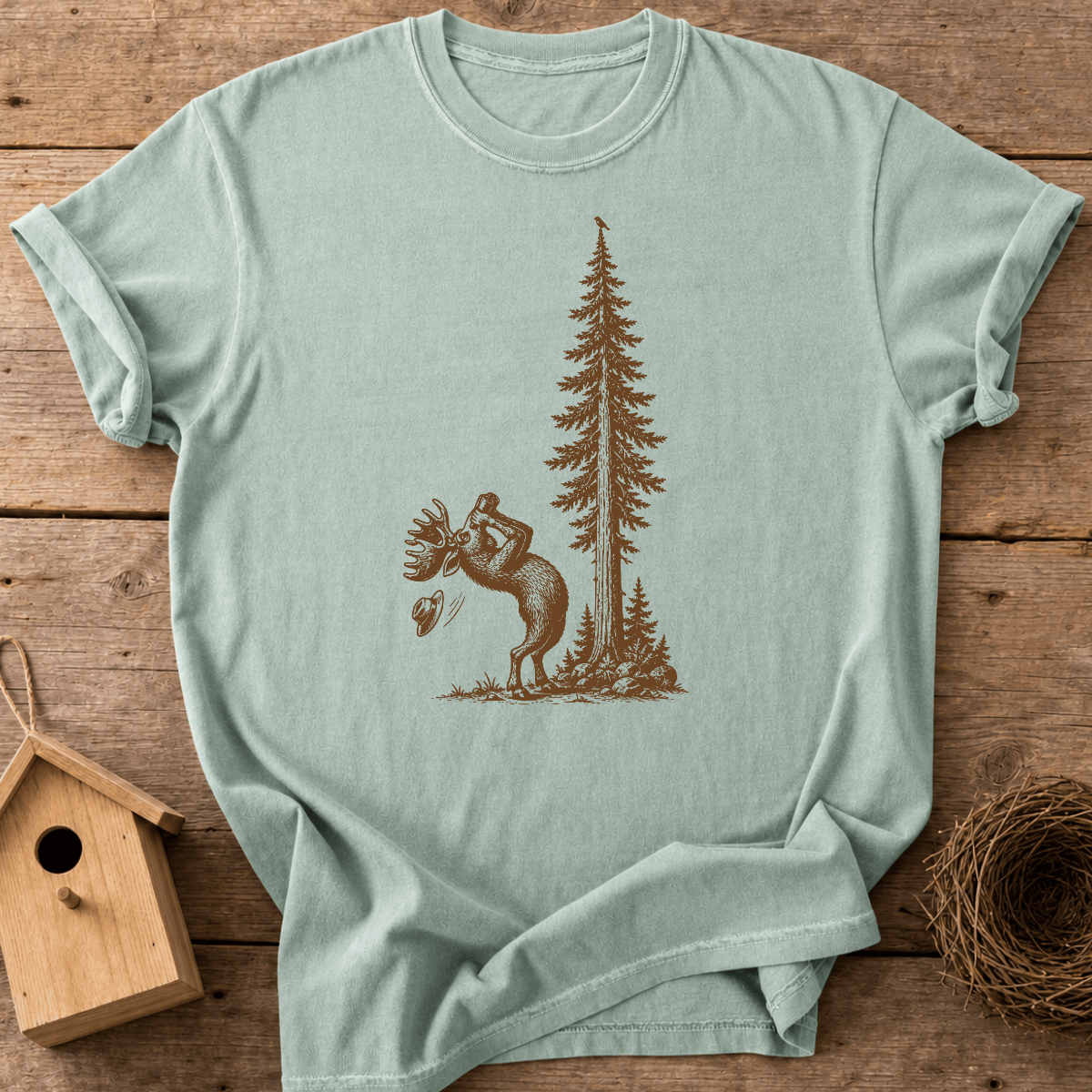 Birdwatching Moose T-Shirt