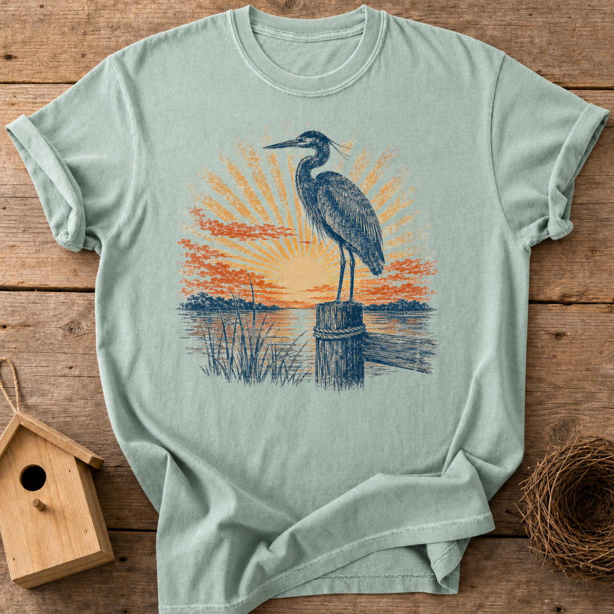 Heron Sunrise T-Shirt