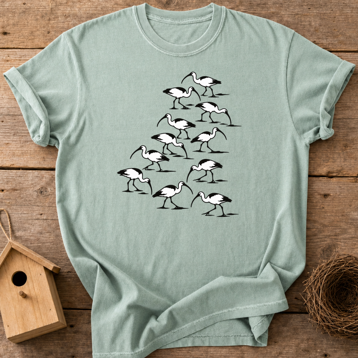 White Ibis Flock T-Shirt