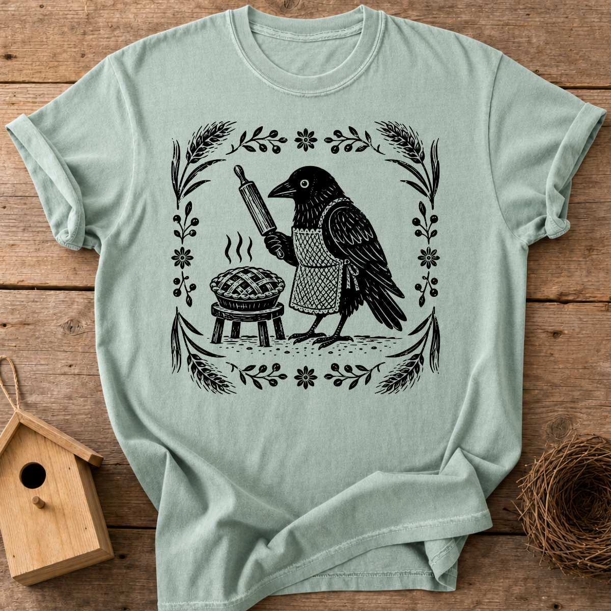 Baker Crow Woodblock T-Shirt