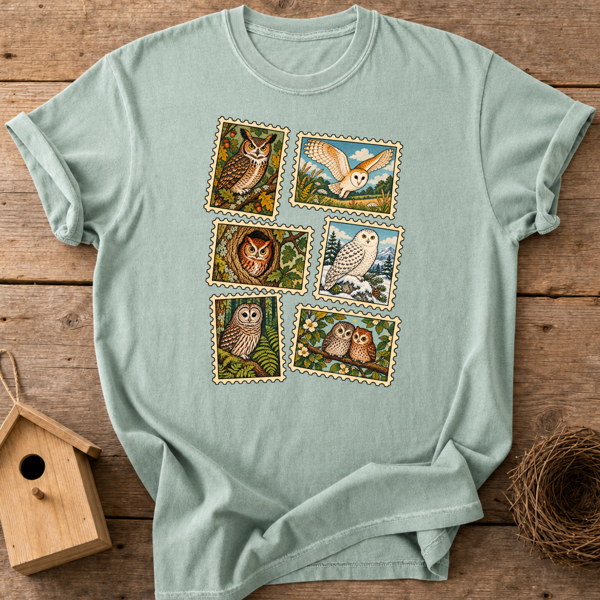 Owl Stamp Collection T-Shirt