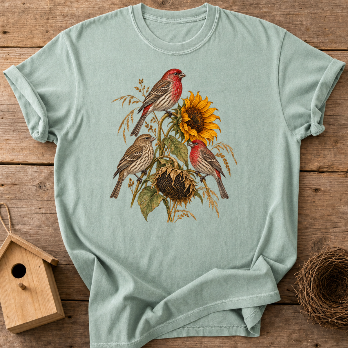 Finches & Sunflowers T-Shirt