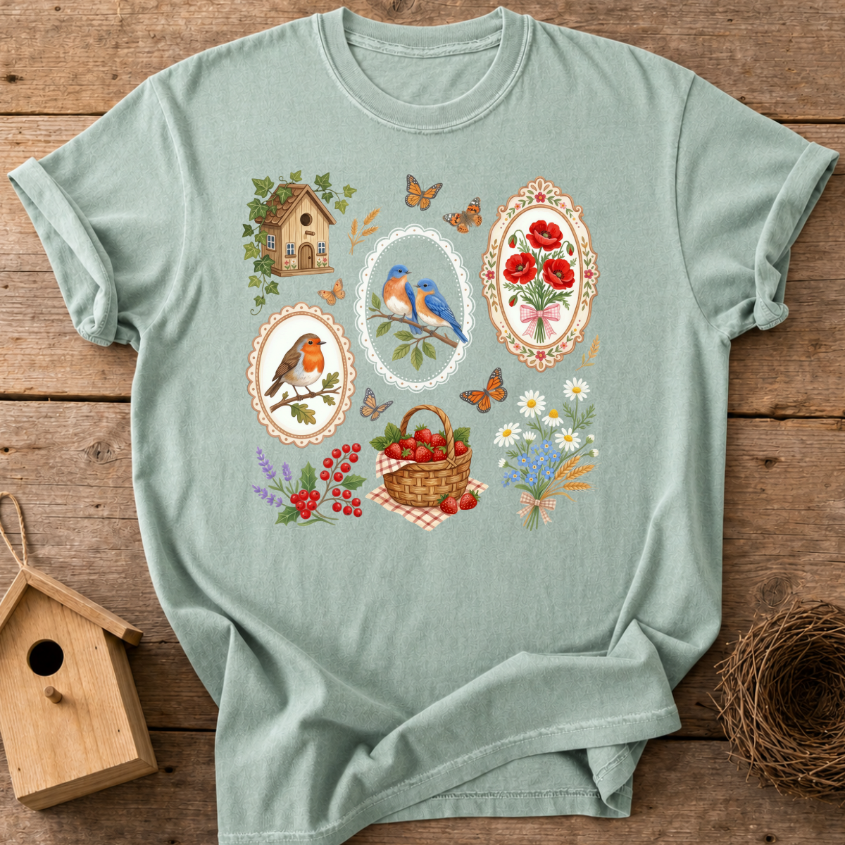 Cottage Birds T-Shirt