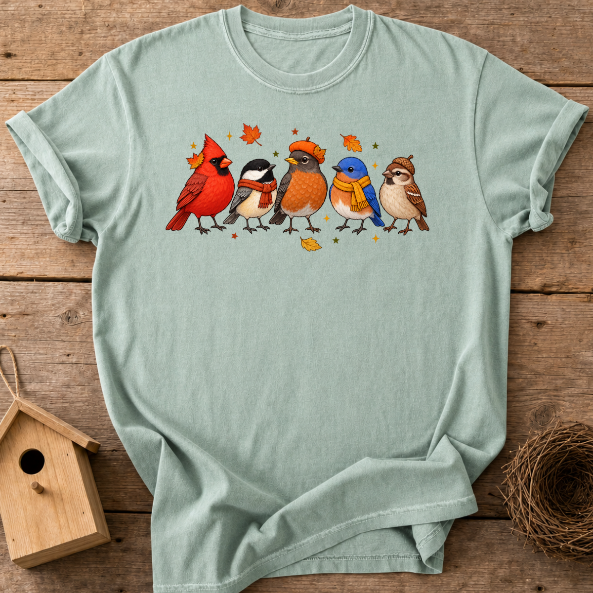 Cozy Autumn Birds T-Shirt