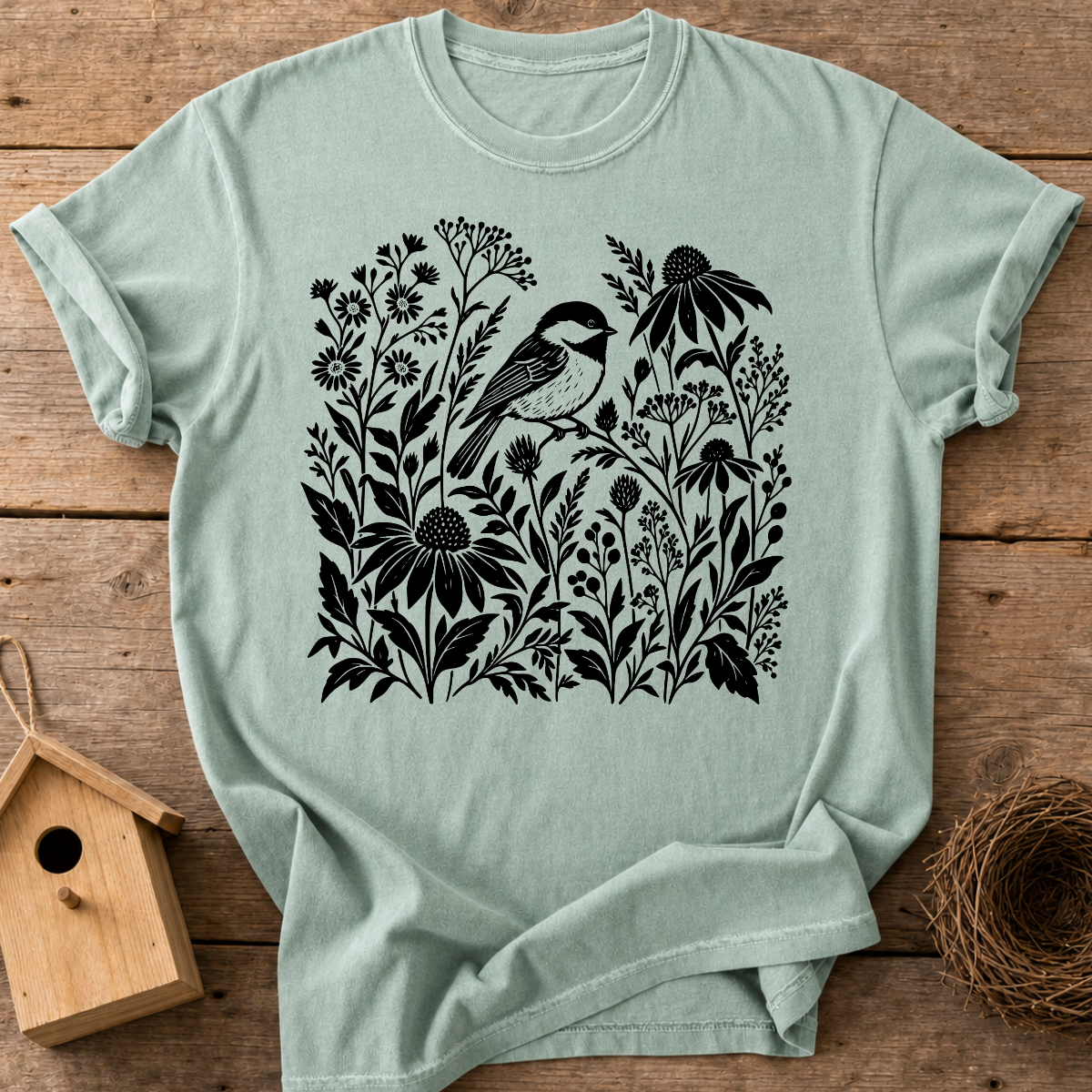 Wildflower Chickadee T-Shirt