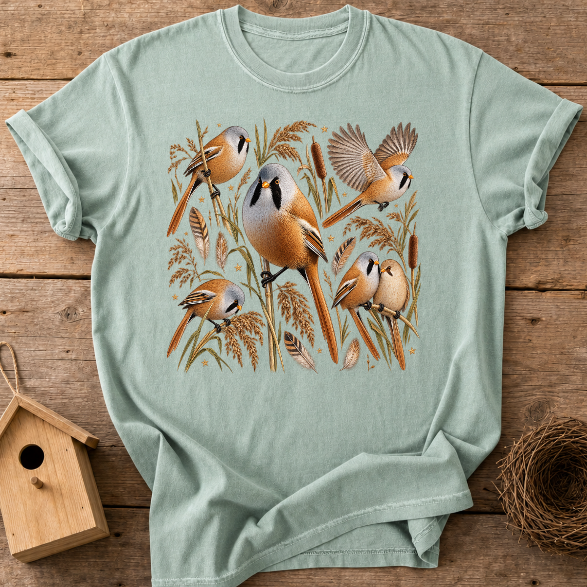 Bearded Reedling Flock T-Shirt
