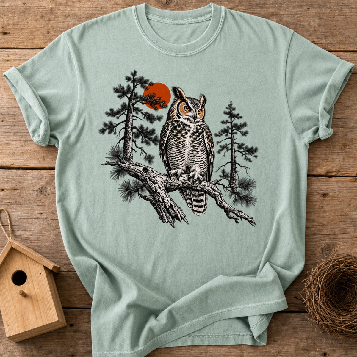 Moonlit Horned Owl T-Shirt