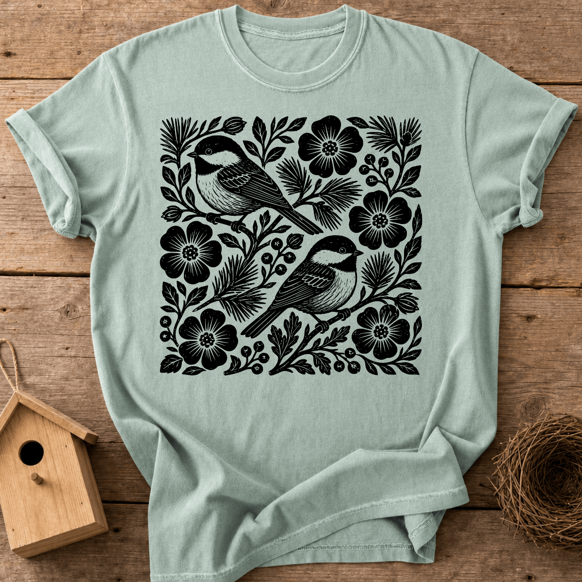 Folk Chickadees T-Shirt