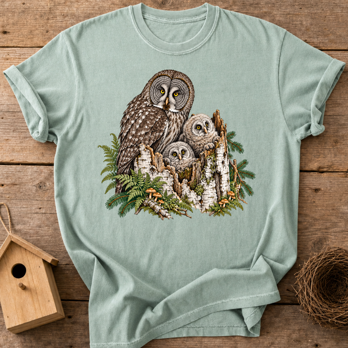 Woodland Owl Family T-Shirt