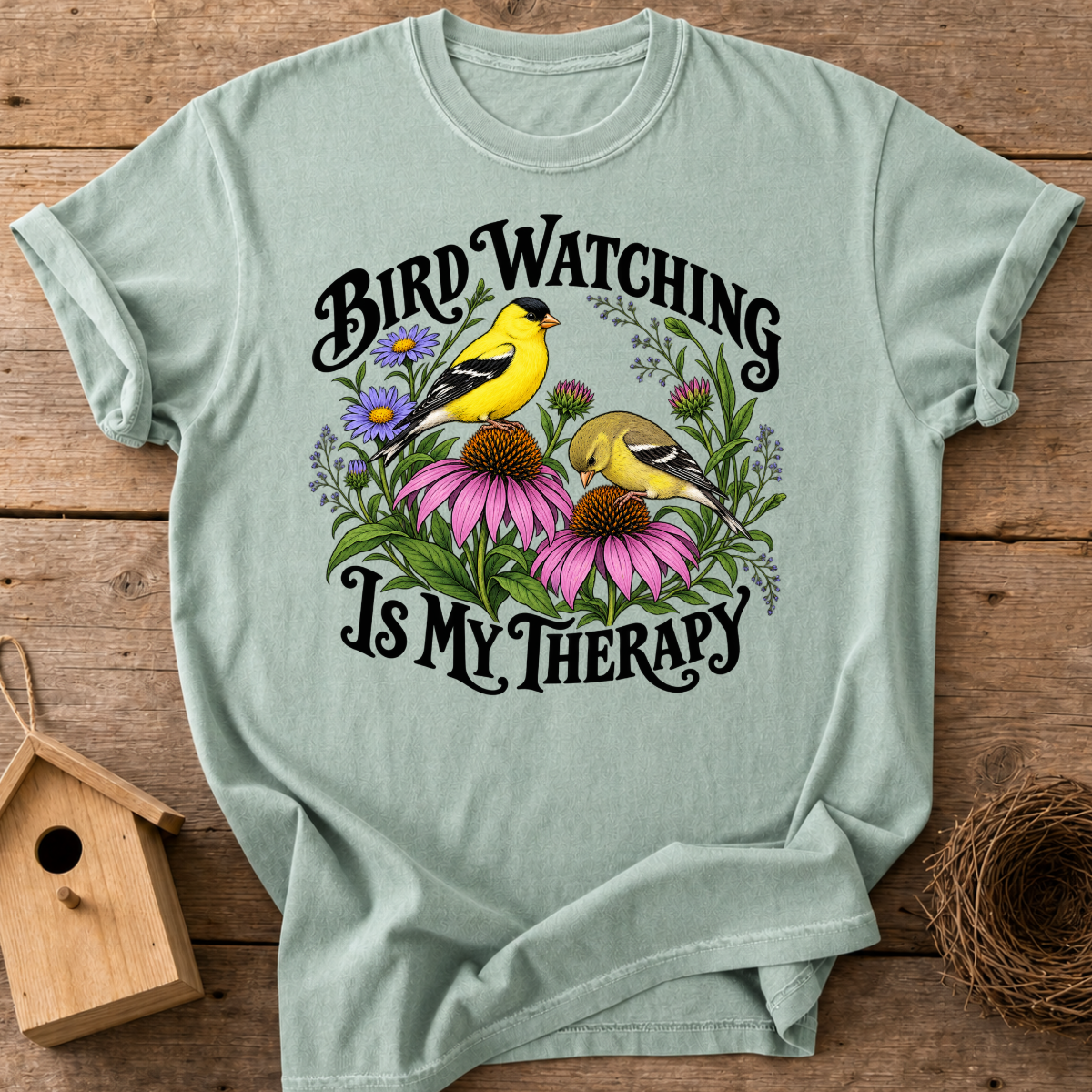 Goldfinch Birding Therapy T-Shirt