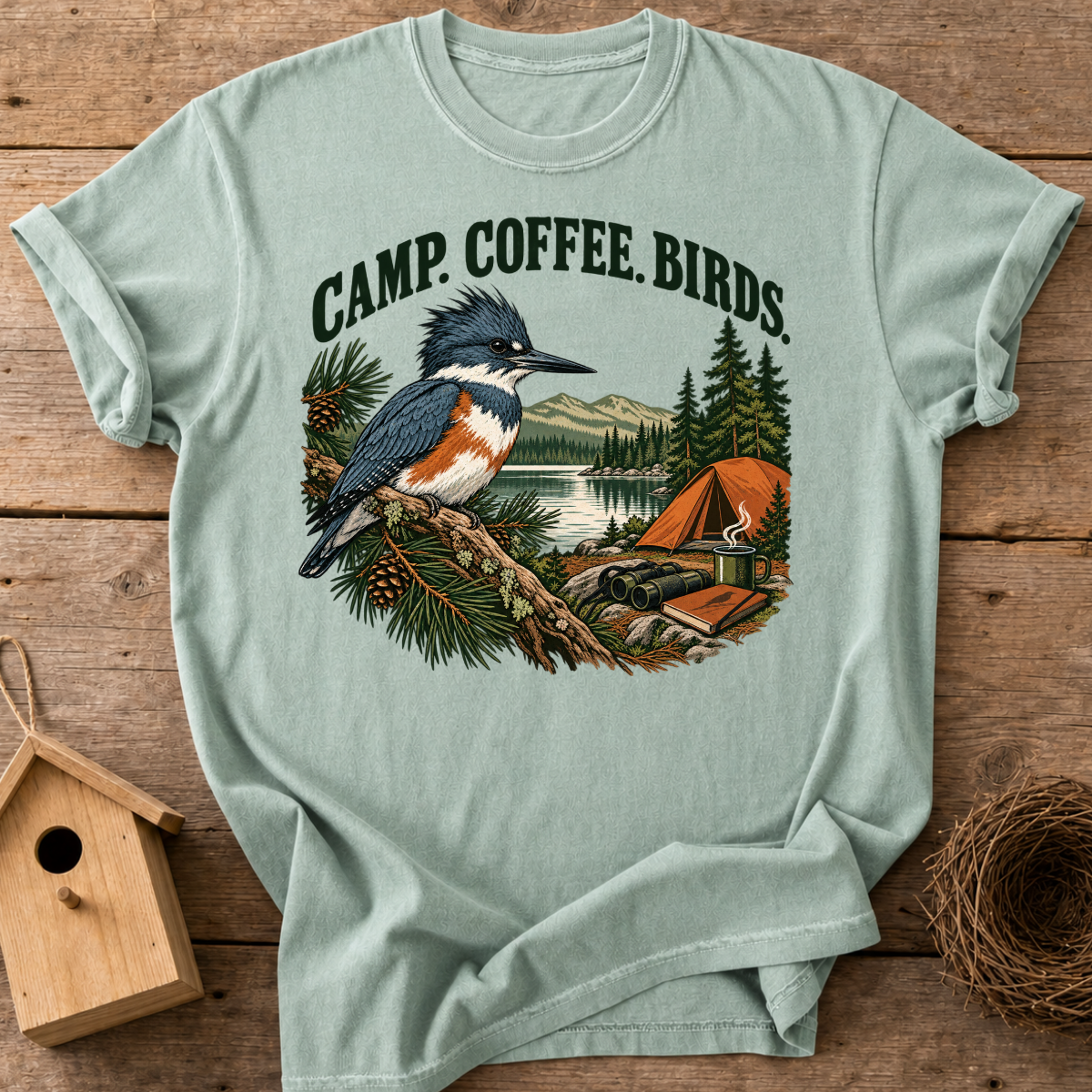 Camp Coffee Birds T-Shirt