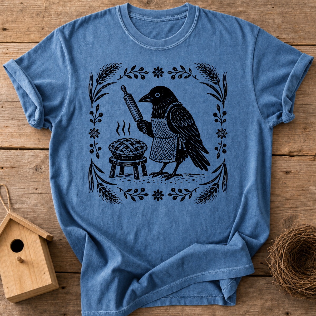 Baker Crow Woodblock T-Shirt