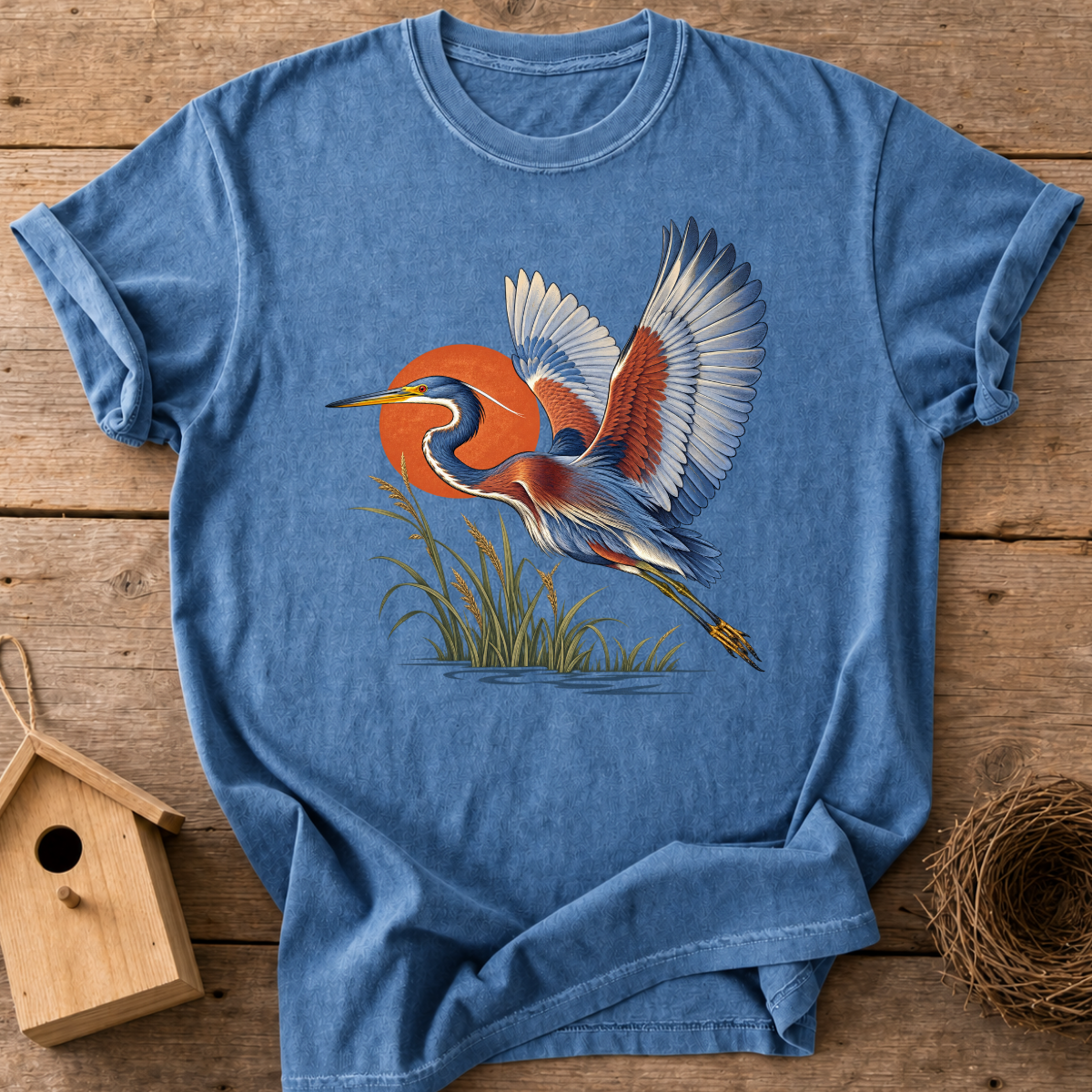 Sunset Heron Flight T-Shirt
