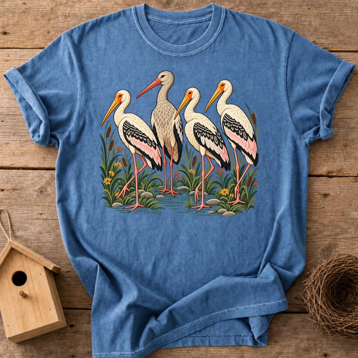 Stork Wetland Gathering T-Shirt