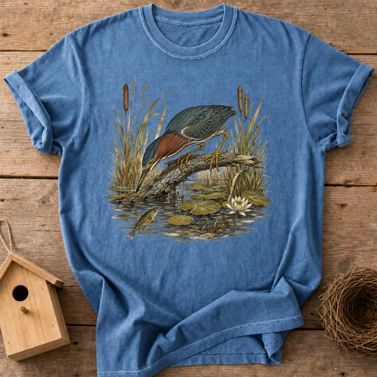 Green Heron Bird T-Shirt