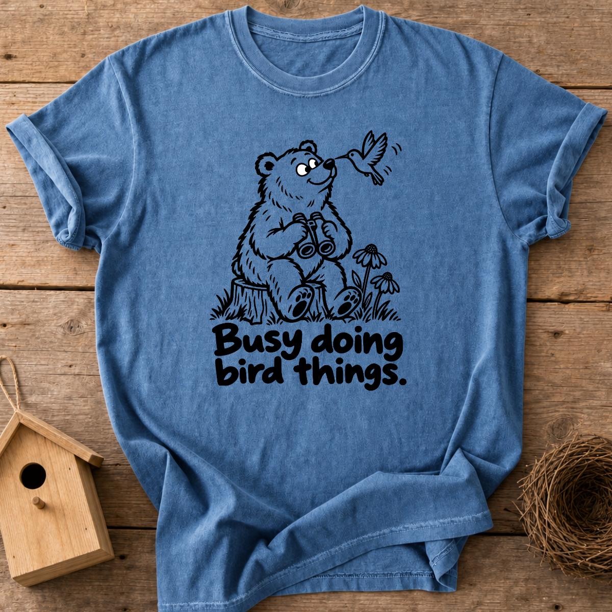 Busy Birding Bear T-Shirt