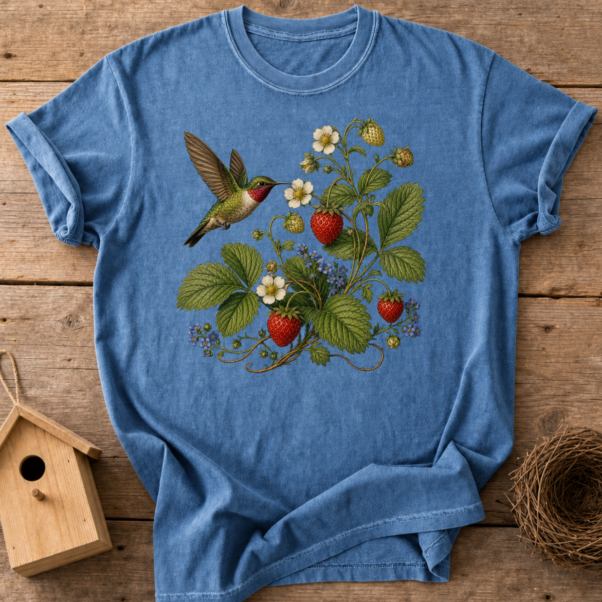 Hummingbird Strawberries T-Shirt