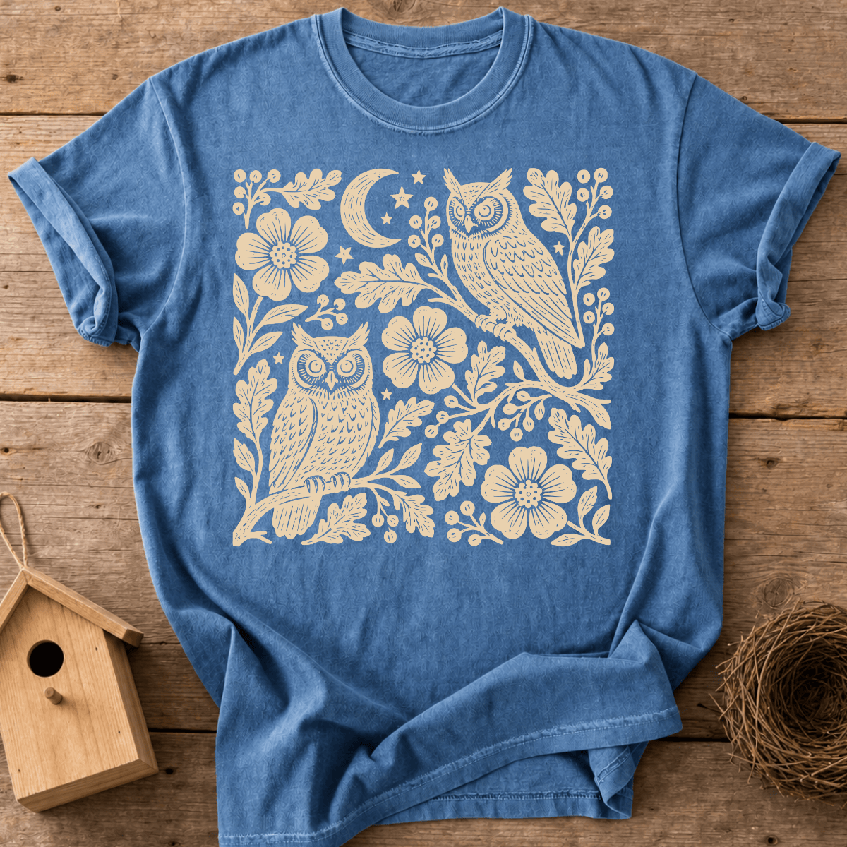 Night Owls Woodblock T-Shirt