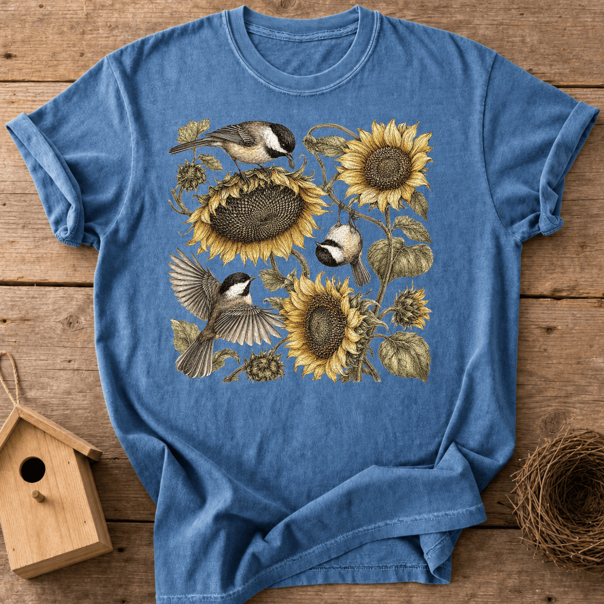 Chickadees & Sunflowers T-Shirt