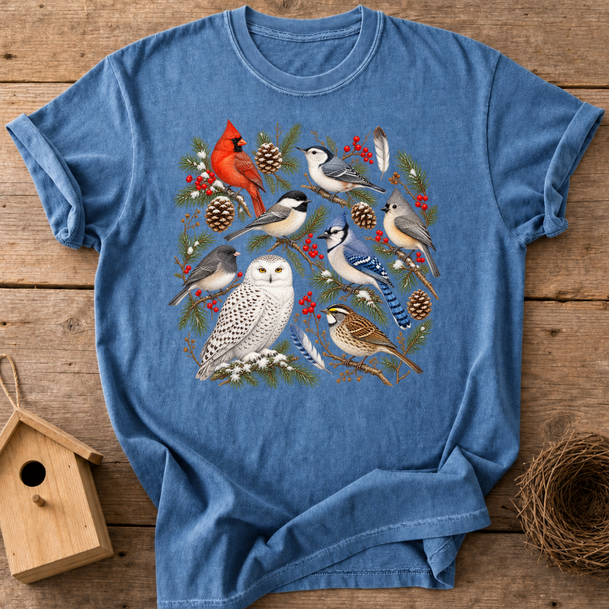 Winter Woodland Birds T-Shirt