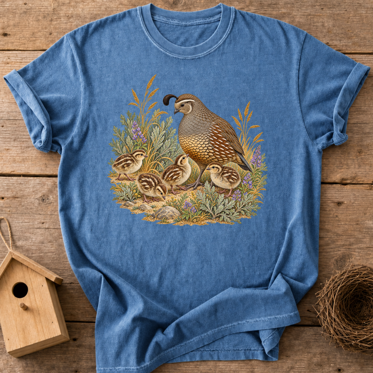 Quail Family Meadow T-Shirt