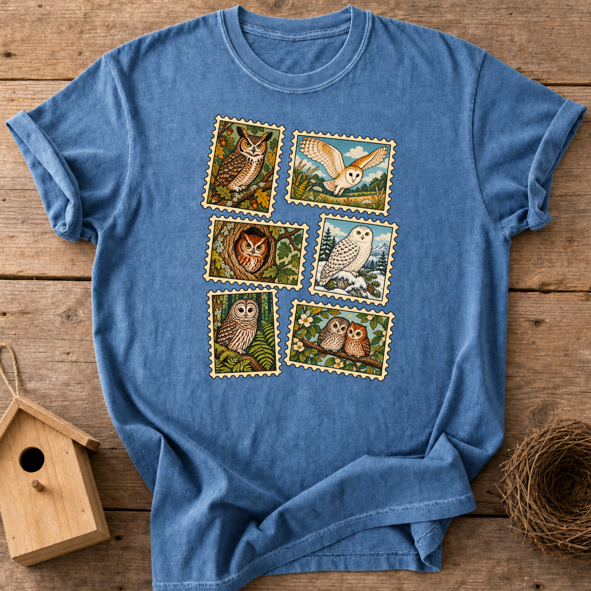 Owl Stamp Collection T-Shirt