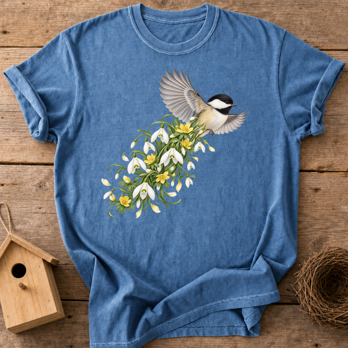 Chickadee Floral Flight T-Shirt