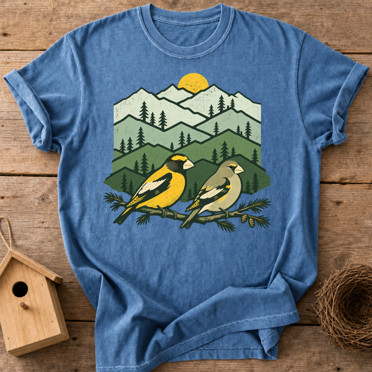 Mountain Grosbeak Couple T-Shirt