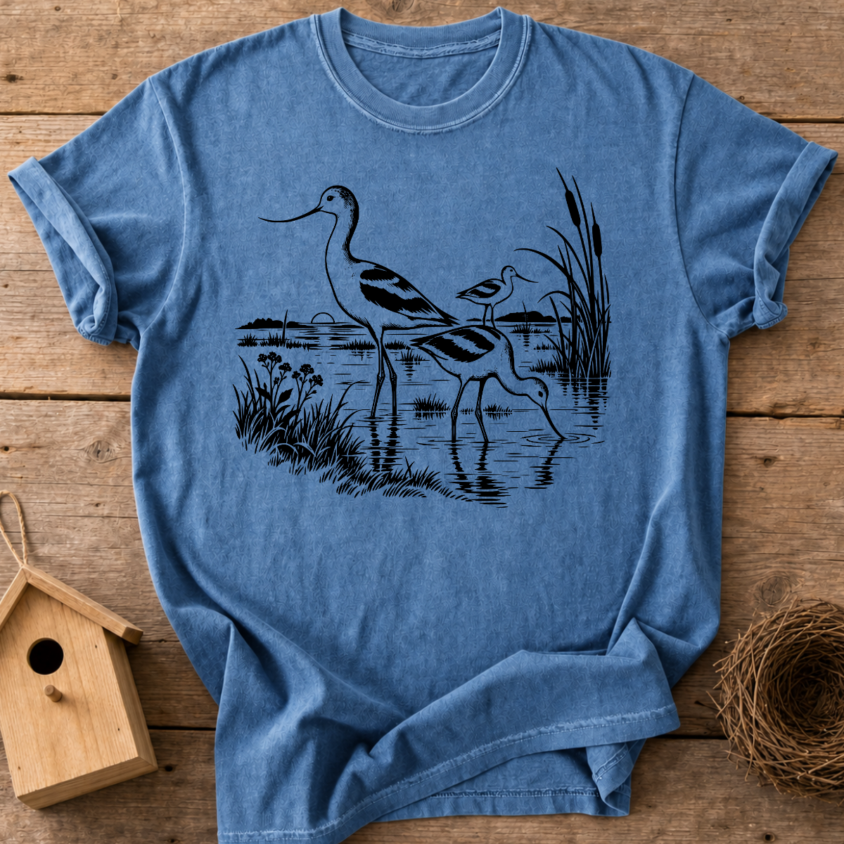 Avocet Marsh Reflection T-Shirt