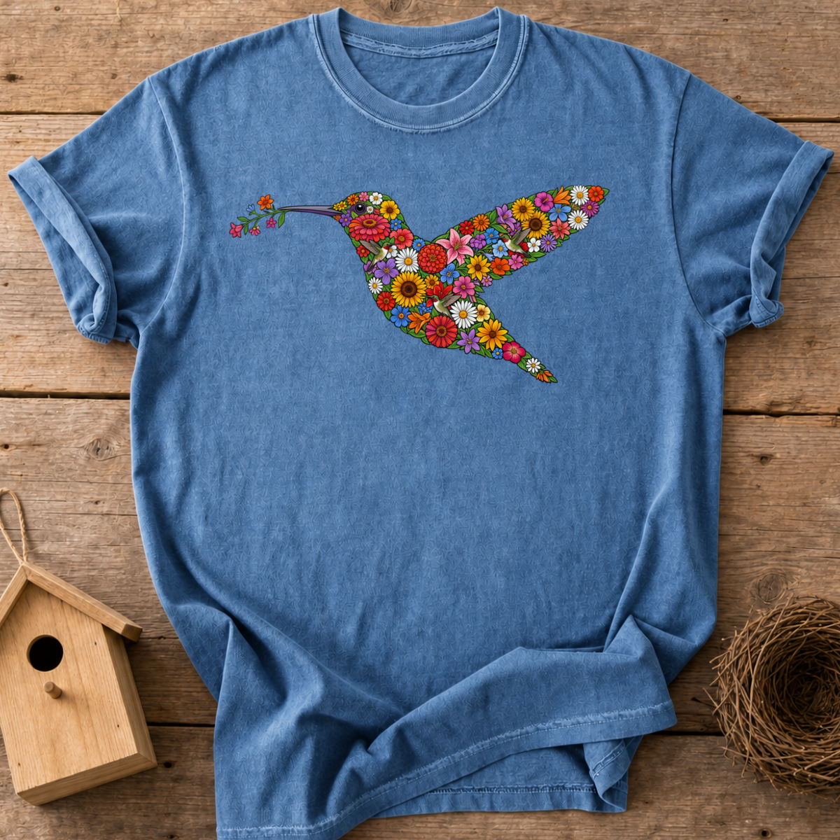 Floral Hummingbird T-Shirt