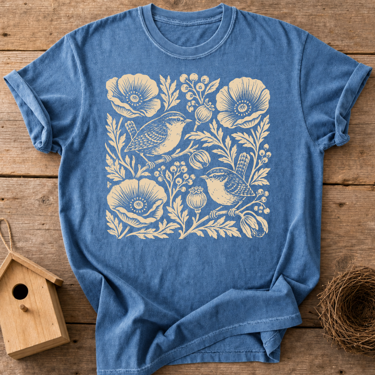 Wrens And Poppies T-Shirt