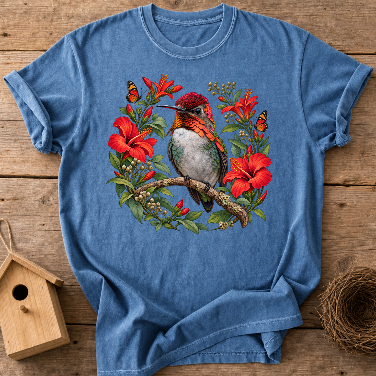 Bee Hummingbird Blooms T-Shirt