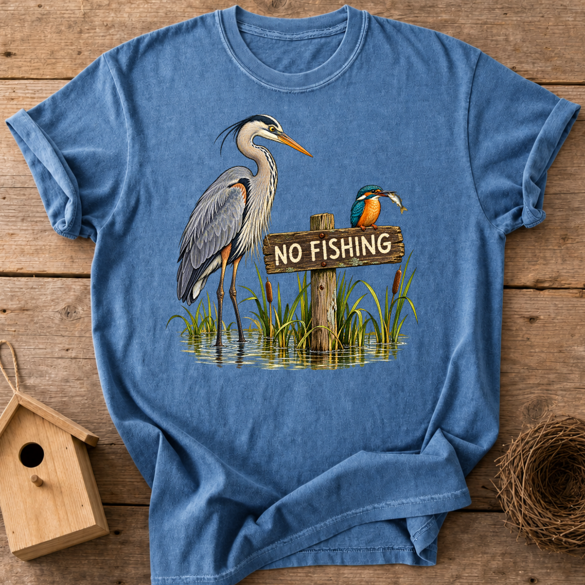 No Fishing Birds T-Shirt