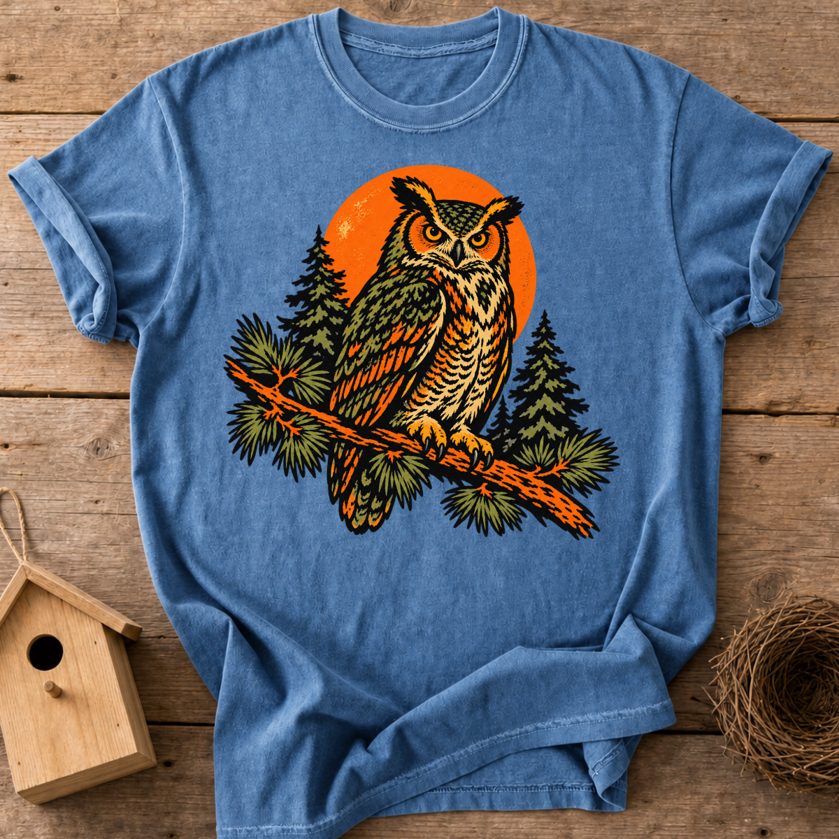 Woodland Sunset Owl T-Shirt
