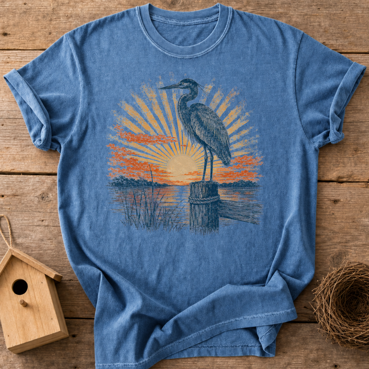 Heron Sunrise T-Shirt